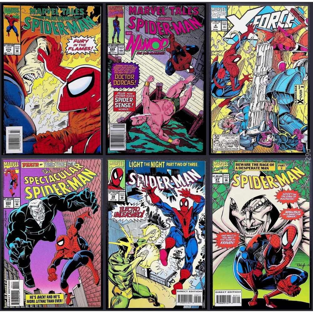 Spider-Man 6‎ Issue Comic Lot Marvel Tales X-Force Spectacular Spider-Man